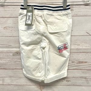 3 pommes pull on pants white cotton pants